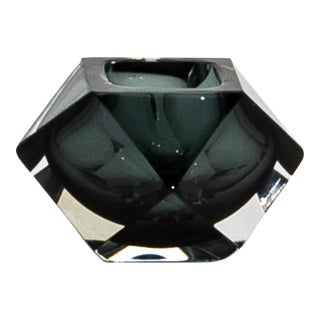 Hand-Blown Murano Ashtray in Grey For Sale