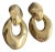 Vintage Chunky Gold Tone Door Knocker Earrings Polished Statement 80s 90s For Sale