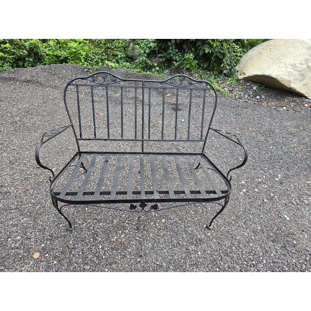 Vintage Wrought Iron Outdoor Patio Furniture For Sale - Image 10 of 12
