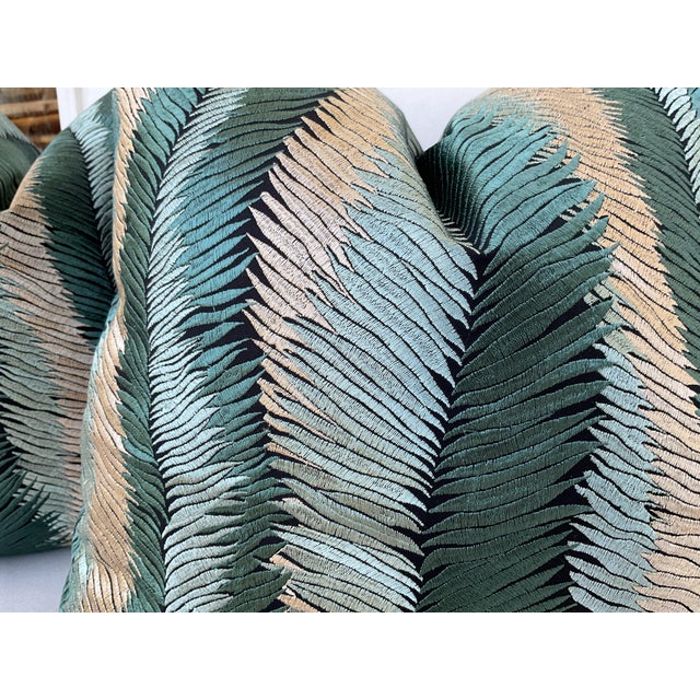 Kravet Couture “Plumage” a 22" Pair of Pillows For Sale - Image 4 of 4