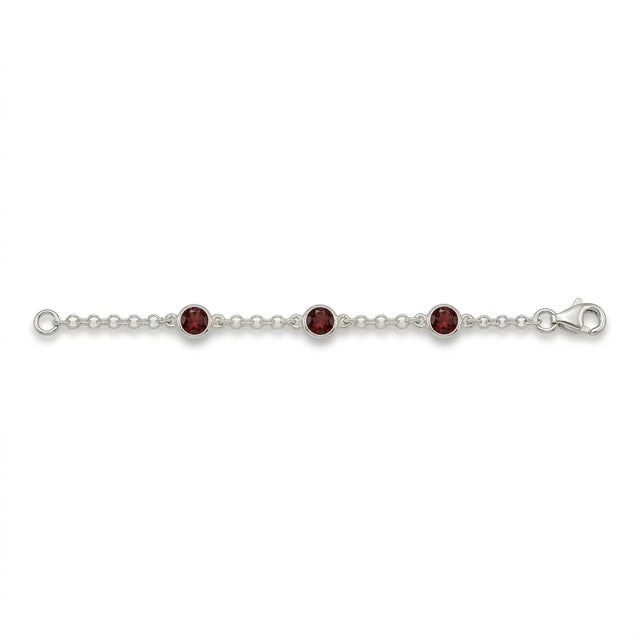 Natural Garnet Gemstone Bracelet, January Birthstone Chain & Link Bracelet for Woman For Sale - Image 4 of 4
