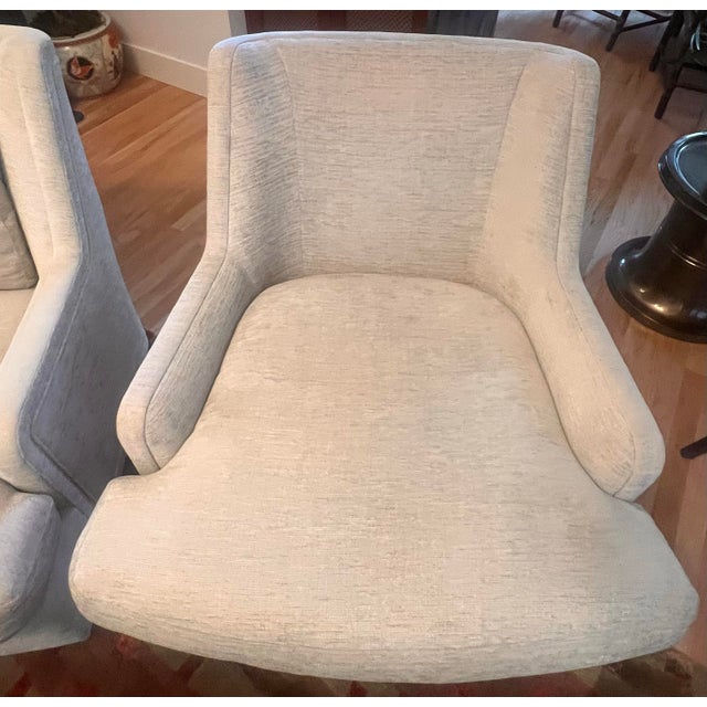 Transitional Pair of Barbara Barry for Baker Colin Cab Chairs For Sale - Image 3 of 11