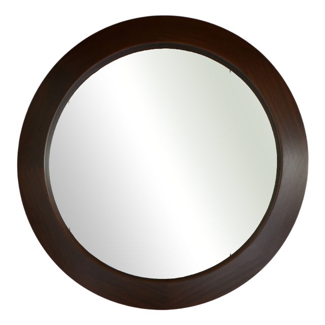 Round Wood Wall Mirror For Sale