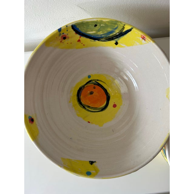Pair of Colorful, Abstract Ceramic Bowls Signed Lori Dresner For Sale In Miami - Image 6 of 11