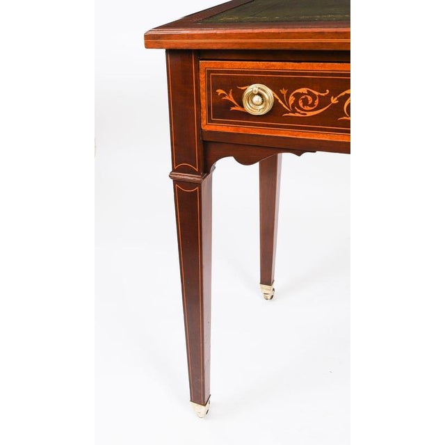 Antique Edwardian Inlaid Mahogany Desk, 1890s For Sale - Image 10 of 18