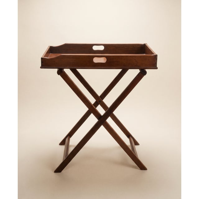 Vintage Wood Folding Butler’s Tray Table/Serving Stand. Wood serving tray with removable/fitted folding stand Tray...