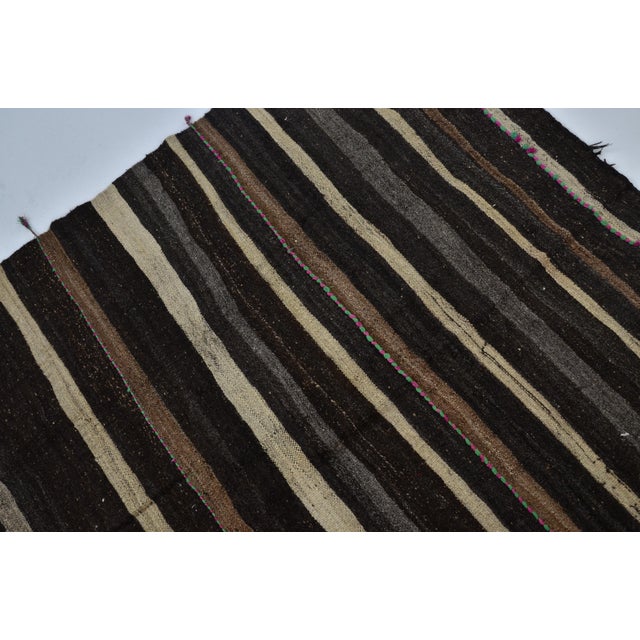 Black Oushak Anatolian Handwoven Vintage Kilim For Sale - Image 8 of 10