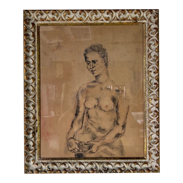 French Chantal Quenneville [1897-1959] Woman Portrait Painting For Sale