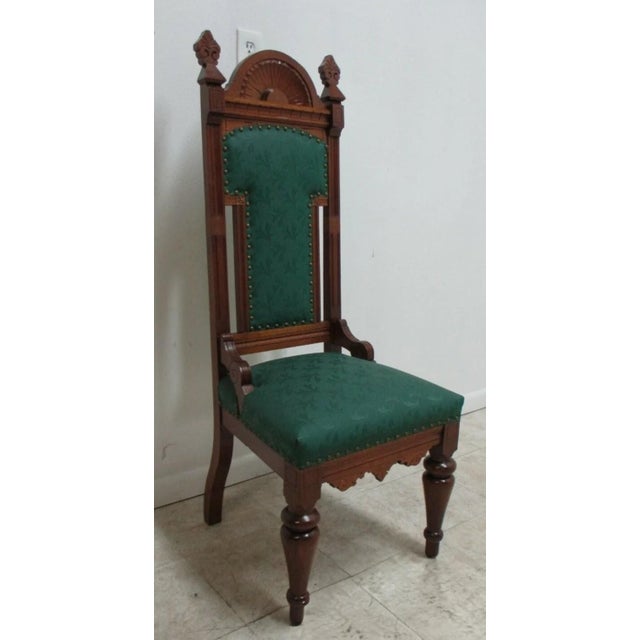 Antique Victorian Throne Chair Carved Oak Church Chapel Masonic A For Sale In Philadelphia - Image 6 of 12