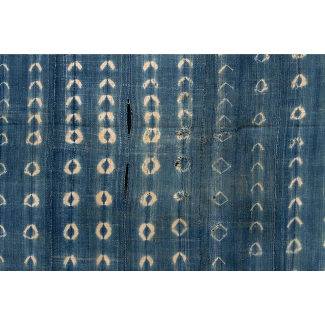 Vintage Malinke African "Gao Crescent" Indigo Throw For Sale - Image 4 of 6