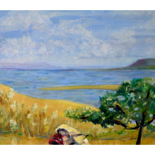 "Promenade" Landscape - Oil Painting on Masonite, American Modern, Framed by Richard M. Bacon For Sale - Image 4 of 8