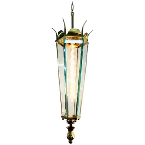 Italian 1940s Brass and Glass Lantern