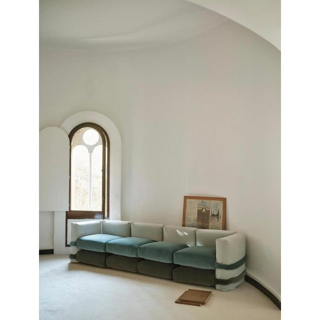 Turquoise Pillow Sofa in Velvet by Muller van Severen for BD Barcelona For Sale - Image 8 of 18