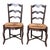 19th Century Pair of Antique French Provincial Style Oak Rush Seat Side Chairs For Sale