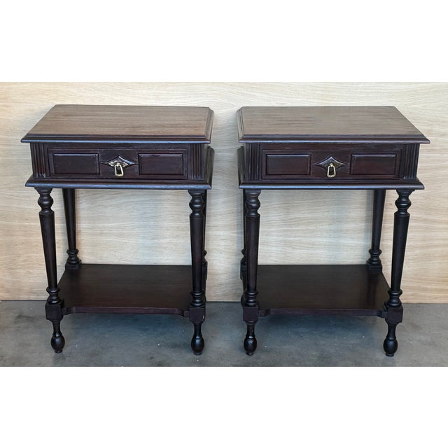 Spanish nightstands or side tables with one drawer and low shelve. You can use like a coffee table, side table... it´s...