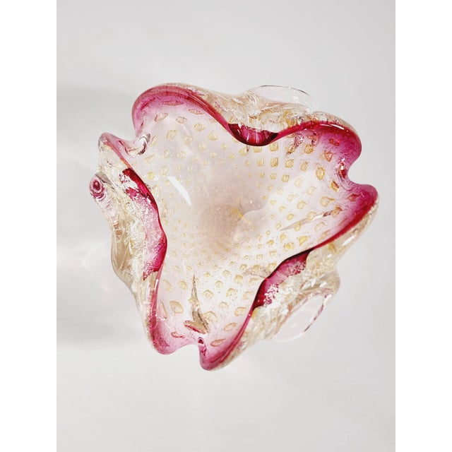 Murano Vintage Murano Bullicante Art Glass Bowl For Sale - Image 4 of 11