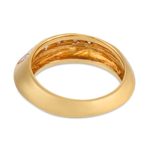 Vintage Diamond 18k Yellow Gold Band, Size 6.25 For Sale In Los Angeles - Image 6 of 7