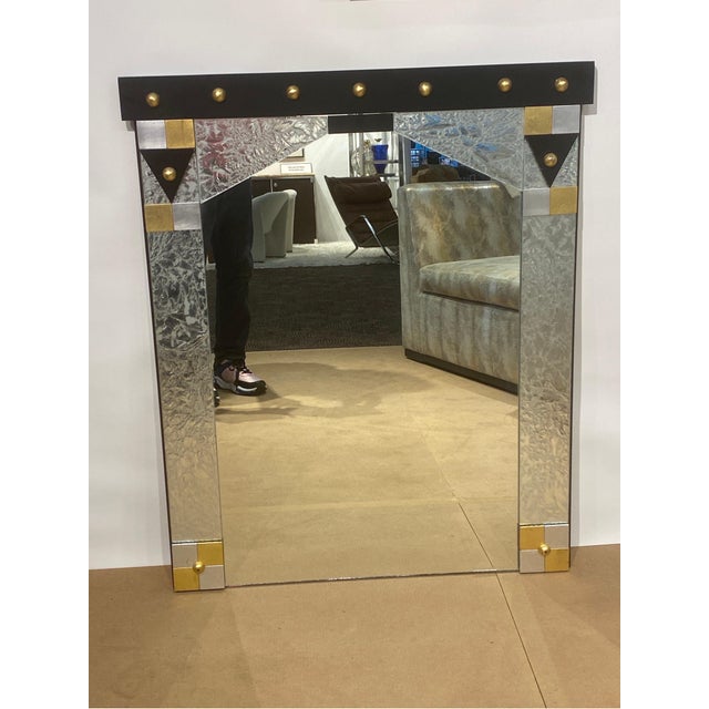 Perfect for a powder room, hallway or bedroom, this is a rare signed piece by David Russell. His mirrors made in the 1980s...