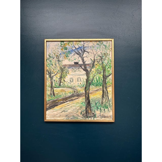 Stig Allan, Summer House on Söderåsen, 1950s, Oil on Canvas, Framed For Sale - Image 8 of 15