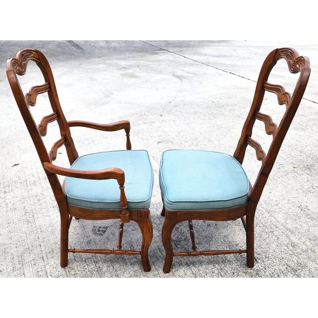Vintage French Country Dining Chairs Set of 8 For Sale - Image 4 of 12