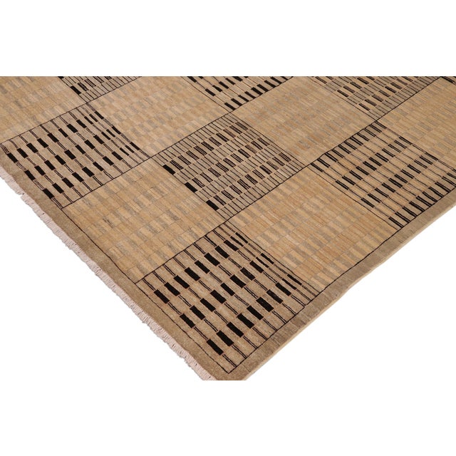 1990s Contemporary Gabbeh Beige/Tan Wool Rug - 8'11" X 11'9" For Sale In New York - Image 6 of 12