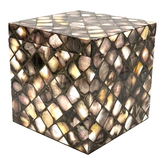 Mid-Century Mother-of-Pearl Flakes Ice Bucket, Italy 1950s For Sale