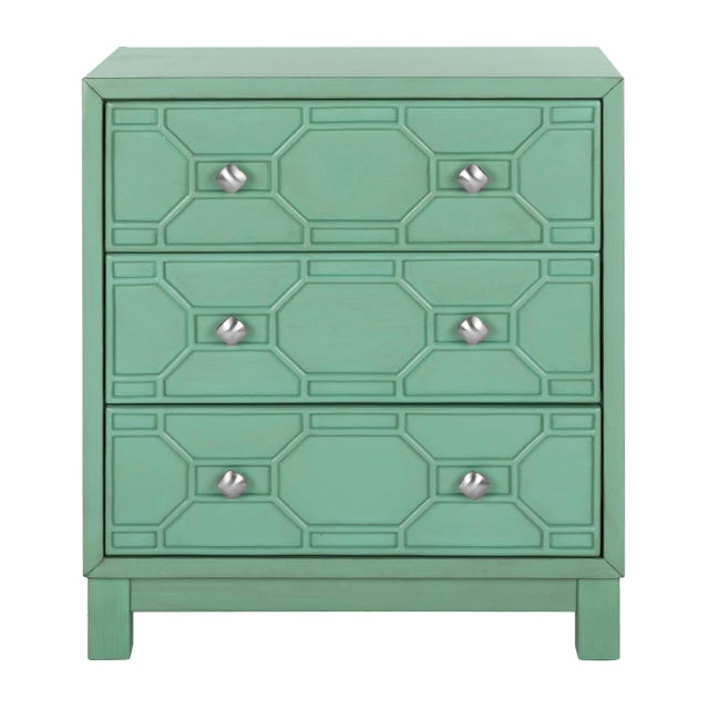 3 Drawer Chest in Turquoise For Sale