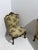 1940s Small Louis XV Style Armchairs in Curved Carved Wood with Floral Fabric, 1940s, Set of 2 For Sale - Image 5 of 10