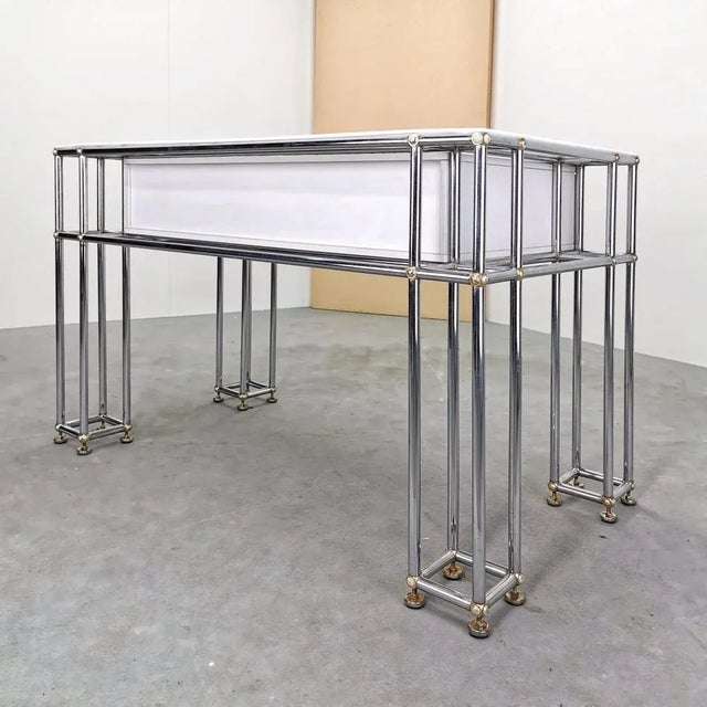 Metal Vintage Desk in Chromed Metal, 1970s For Sale - Image 7 of 10