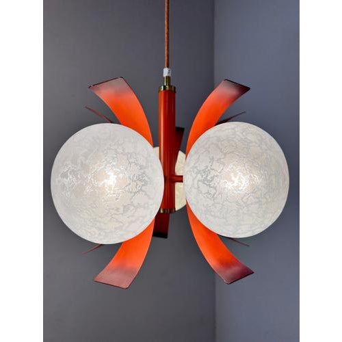 White and Orange Chandelier by Richard Essig For Sale - Image 5 of 11