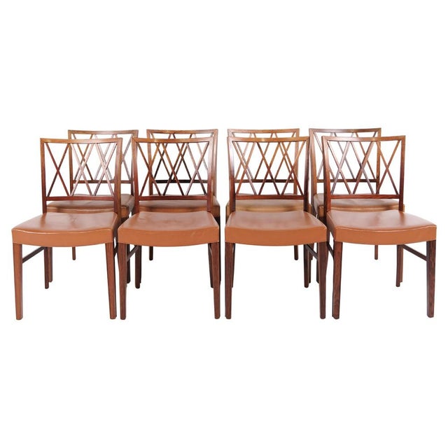 Vintage Dining Chairs in Rosewood by Ole Wanscher, 1950s, Set of 8 For Sale - Image 12 of 12