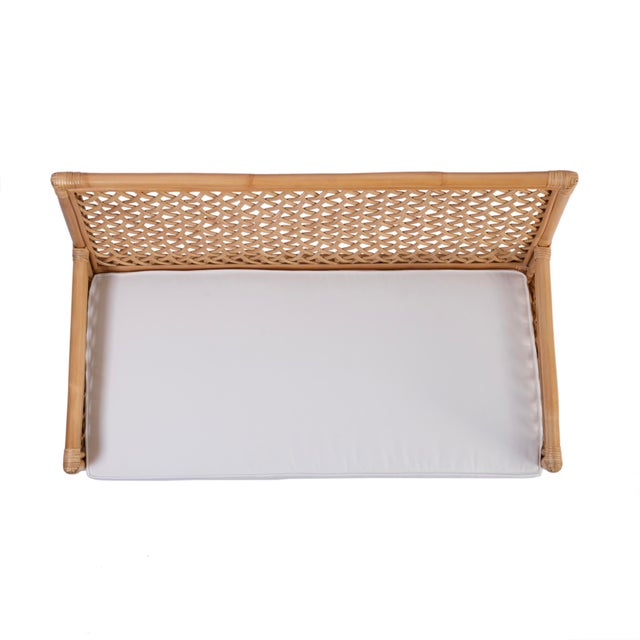 Antigua 42 in. W Rectangular Rattan Dining Bench with Back, Natural Rattan For Sale In Chicago - Image 6 of 7