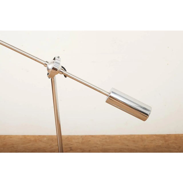Counterbalance Floor Lamp in Chrome-Plated Metal with Aluminum Cylinder Shade For Sale - Image 4 of 11