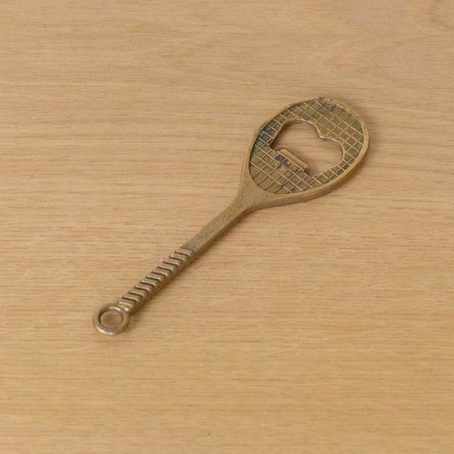 1950s French Brass Tennis Bottle Opener For Sale - Image 9 of 9