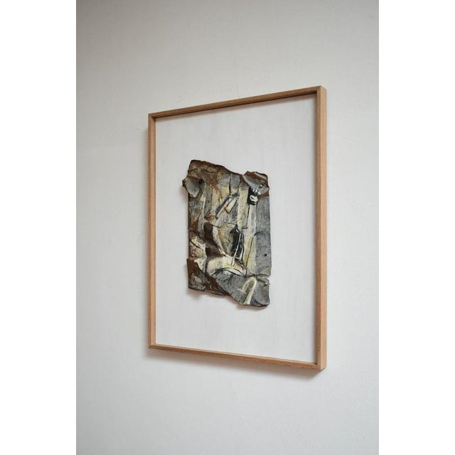 Modern Gen, Abstract Composition, 1980s, Mixed Media Painting on Metal, Framed For Sale - Image 3 of 6