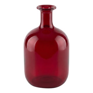 1950s Blenko #920 Ruby Red Primitive Decanter by Winslow Anderson (Attributed) For Sale