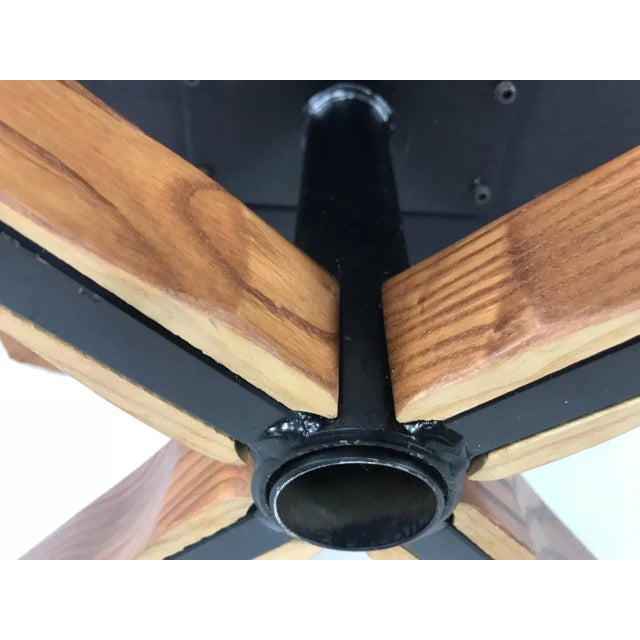 Metal Leather Foot Stool King attributed to André Vandenbrouck for Strassle, 1960s For Sale - Image 7 of 9