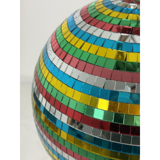 Multicolor Disco Ball with Mosaic Mirror and Rotor, 1990s For Sale - Image 4 of 8
