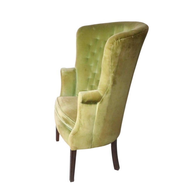 Wood Mid 20th Century English Regency Revival Upholstered Wing Chair - Needs Reupholstery For Sale - Image 7 of 12