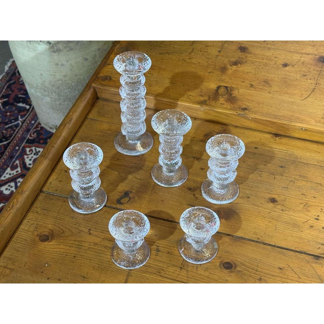 Festivo Glass Candlesticks by Timo Sarpaneva for Littala, 1960s, Set of 6 For Sale - Image 9 of 12