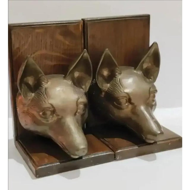 For your consideration. . . A fabulous pair of RARE Fox Head bookends, made by SARREID LTD., circa 1970. Each fox head is...