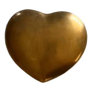 Mid Century Brass Heart Trinket Box