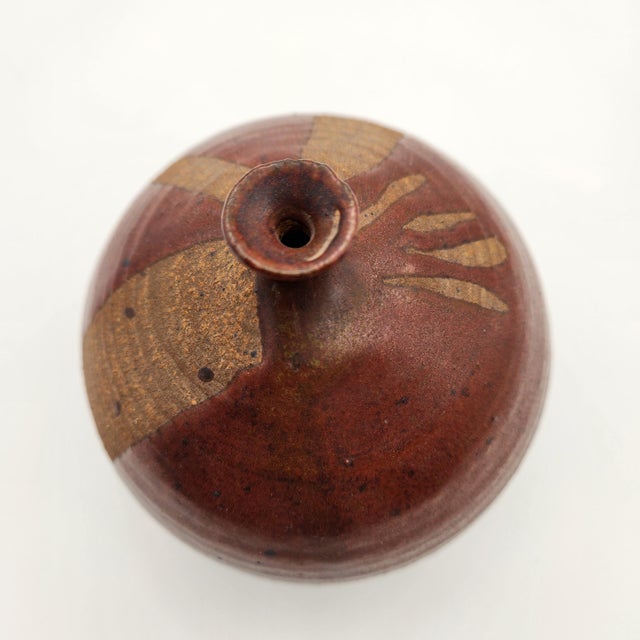Mid-Century Modern Mid 20th Century Studio Pottery Weed Pot with Red Drip Glaze For Sale - Image 3 of 4