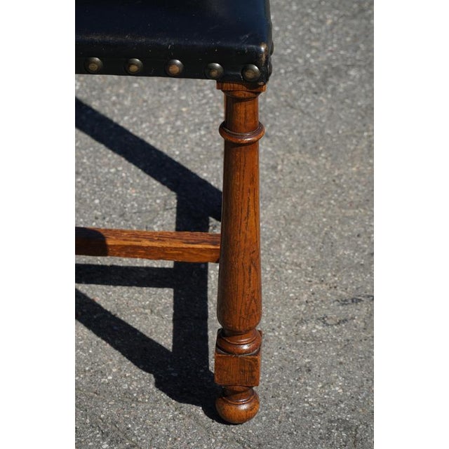Swedish Grace Dining Chairs in Leather an Carved Wood, Early 20th Century, Set of 8 For Sale - Image 16 of 18
