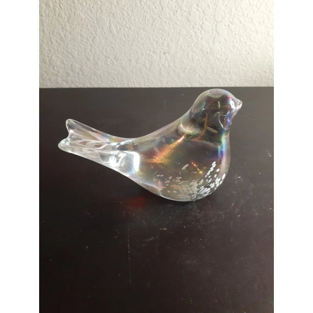 This is a GORGEOUS Silvestri Italy Iridescent 4" Glass Bird Figurine. Procured at auction