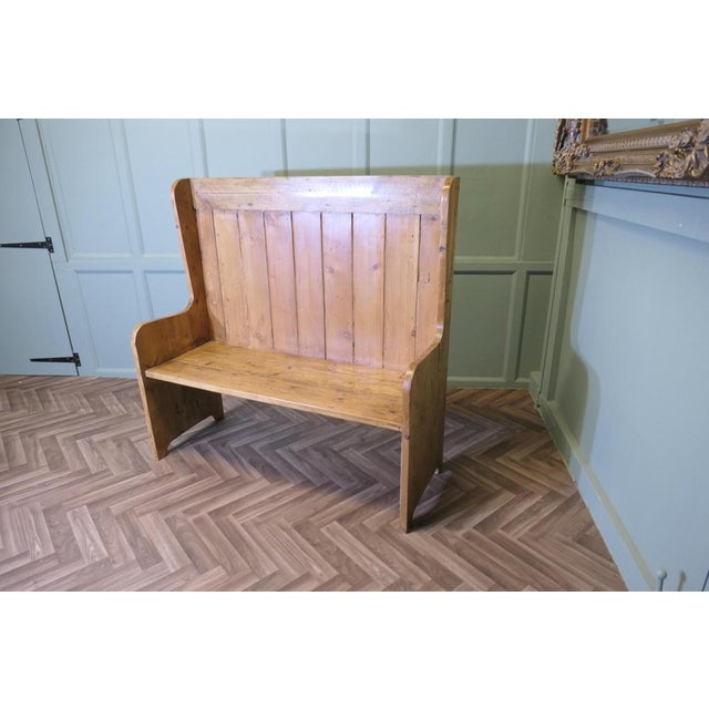 Rustic Pine High Back Settle, 1920s For Sale - Image 3 of 9