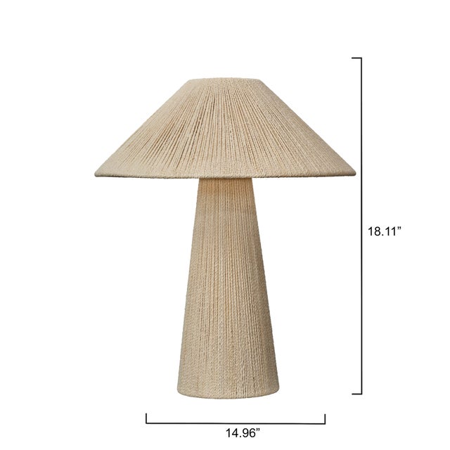 Contemporary Jamie Young Tension Jute Table Lamp in Off White For Sale - Image 3 of 5