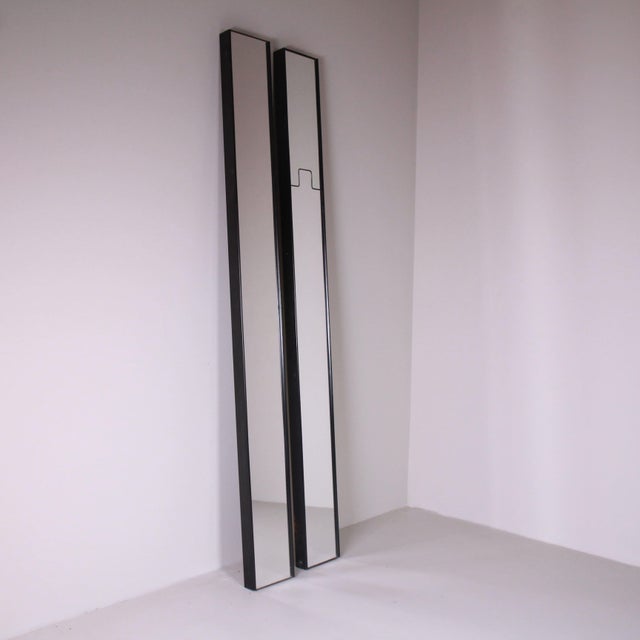 Black Gronda Wall Mirrors by Luciano Bertoncini for Elco, 1975, Set of 2 For Sale - Image 8 of 9
