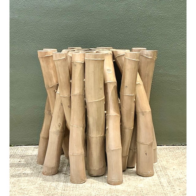 Vintage Budji Twisted Bamboo Dining Table Pedestal For Sale In West Palm - Image 6 of 12