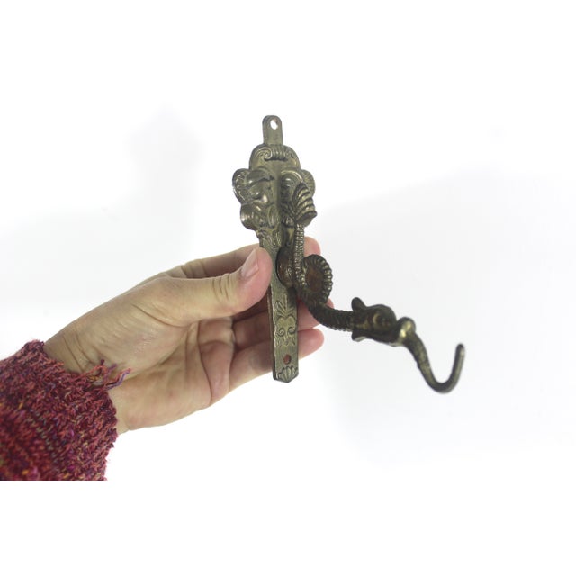 Early 20th Century Vintage Brass Serpent Hook For Sale - Image 5 of 10